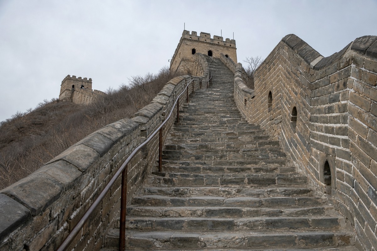 Great Wall Marathon course with steep, uneven ancient steps