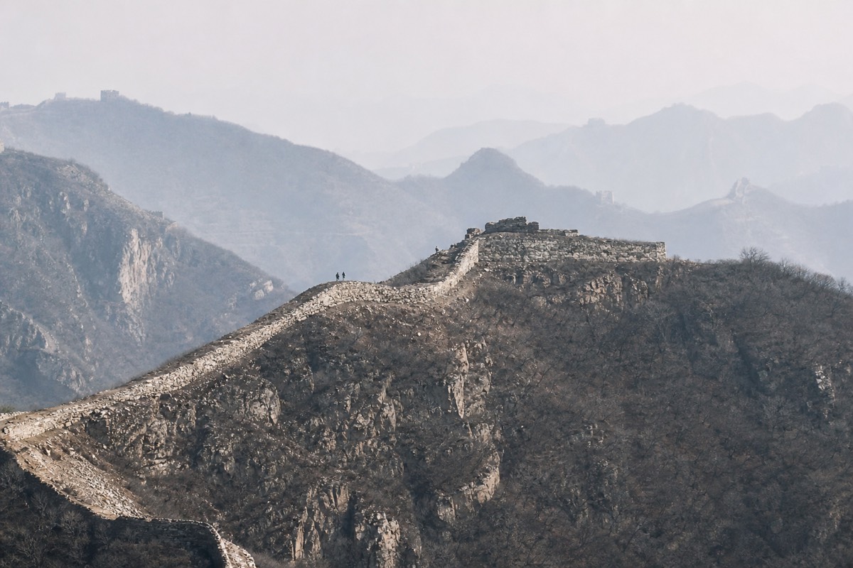 Walking a quiet stretch of the Great Wall on a Jinshanling Great Wall hike