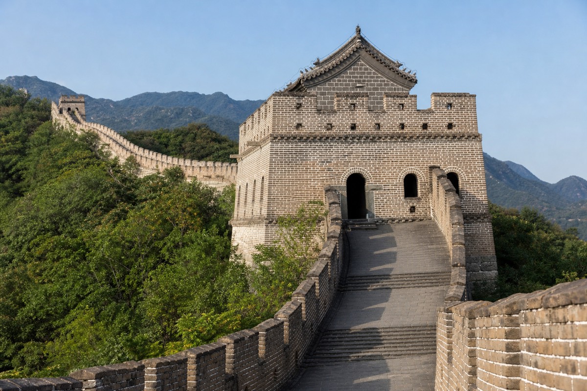 The restored Great Wall at Mutianyu, reached by public bus from Beijing